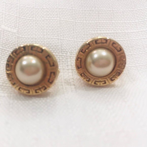 2 pairs Givenchy + Dior button earrings vintage - Picture 2 of 5